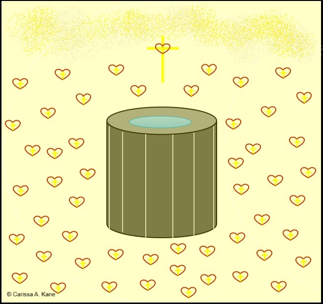 Hearts at the well; Jesus