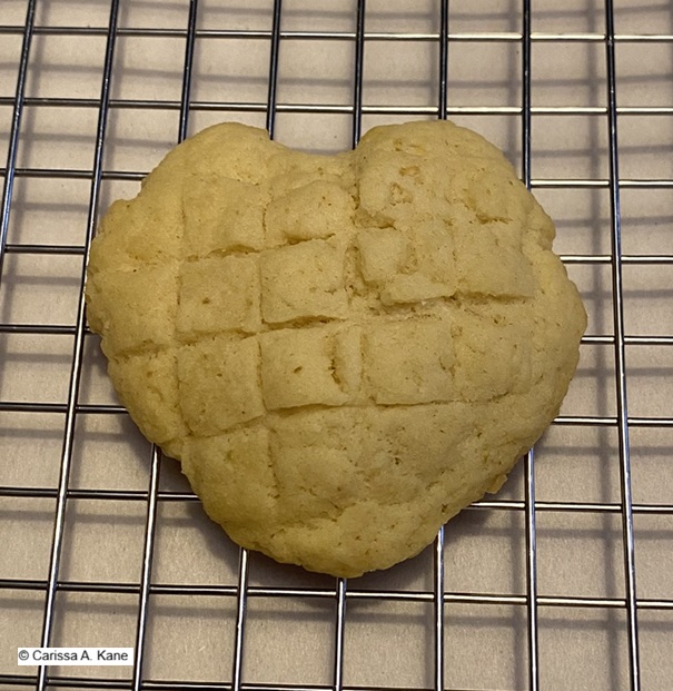 Heart shaped piece of bread